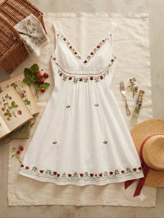 Just Cruising Dresses & Skirts - Vintage Just Cruising White Tie Back V-neck Embroidered Dress